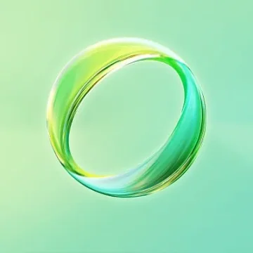 Зелёная объёмная форма на светлом фоне